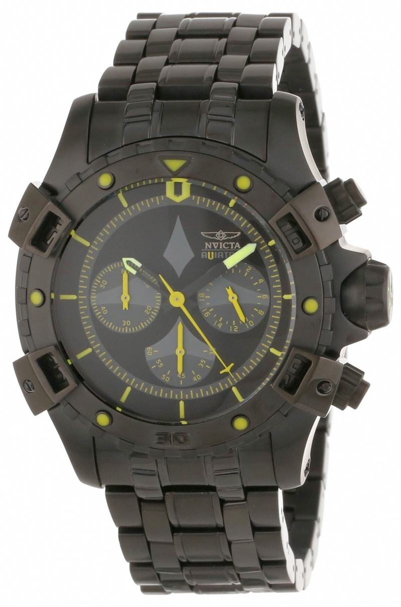 AAA 1:1 Replica Invicta Mens Watches Black Dial Quartz 48MM 1745 Watch