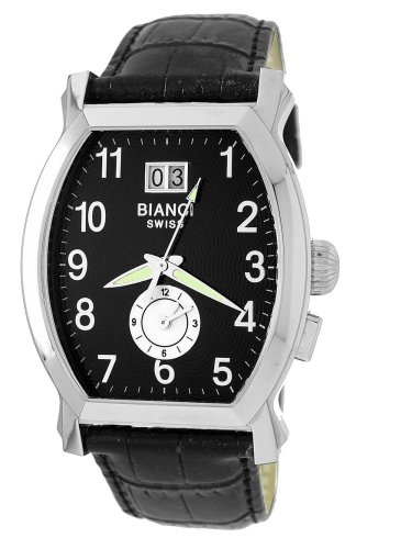 AAA 1:1 Replica Roberto-Bianci Mens Watches Black Dial Swiss Quartz 37MM 1860LEA_BLK_BLK Watch