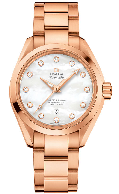 AAA 1:1 Replica Omega-Seamaster-Series Ladies Watches Mother Of Pearl Dial Automatic Chronometer 34MM 231.50.34.20.55.001 Watch