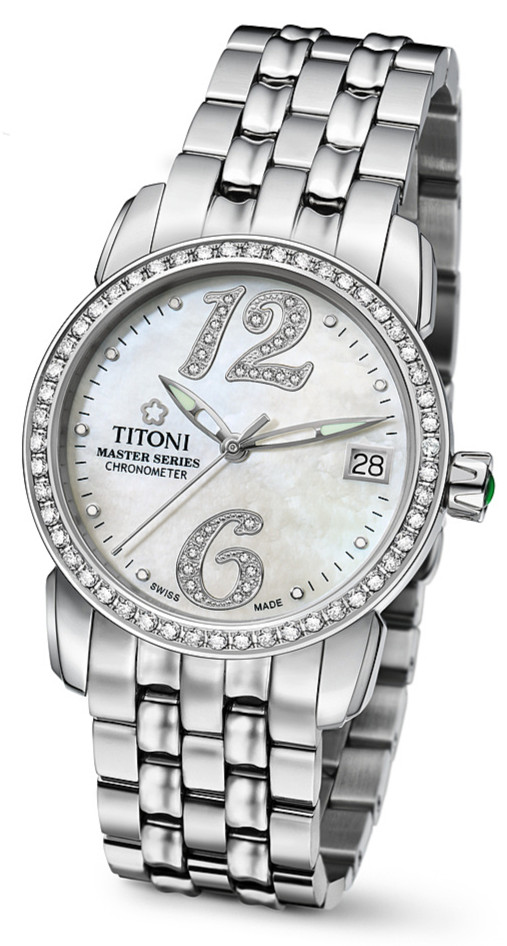AAA 1:1 Replica Titoni-Master-Series Ladies Watches Mother Of Pearl Dial Automatic 33.5MM 23588S-DB-331 Watch