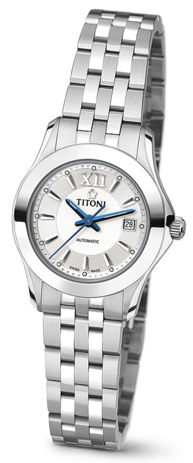 AAA 1:1 Replica Titoni-Impetus Ladies Watches Silver Dial Automatic 27MM 23929S-316 Watch