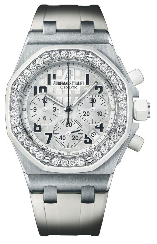 AAA 1:1 Replica Audemars-Piguet-Royal-Oak-Offshore Ladies Watches Silver Dial Automatic 37MM 26048SK.ZZ.D010CA.01 Watch