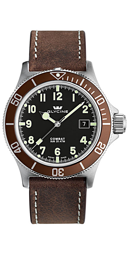 AAA 1:1 Replica Glycine-Combat-Sub Mens Watches Black Dial Automatic 42MM 3863.19AT2C-LB7 Watch
