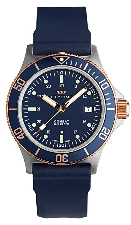 AAA 1:1 Replica Glycine-Combat-Sub Mens Watches Blue Dial Automatic 42MM 3863.38B6-D8 Watch