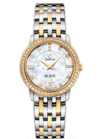 AAA 1:1 Replica Omega-De-Ville-Series Ladies Watches Mother Of Pearl Dial Quartz 27MM 413.25.27.60.55.001 Watch