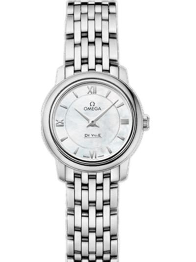 AAA 1:1 Replica Omega-De-Ville-Series Ladies Watches Mother Of Pearl Dial Quartz 24.4MM 424.10.24.60.05.001 Watch