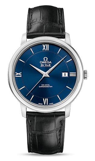 AAA 1:1 Replica Omega-De-Ville-Series Mens Watches Blue Dial Self-Winding Chronometer 39.50MM 424.13.40.20.03.001 Watch