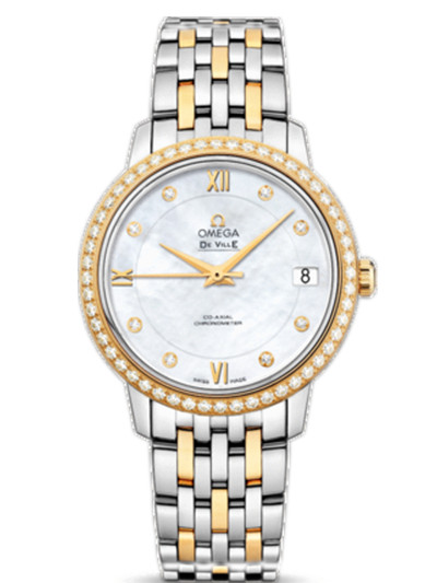 AAA 1:1 Replica Omega-De-Ville-Series Ladies Watches Mother Of Pearl Dial Automatic Self-wind 32.7MM 424.25.33.20.55.001 Watch