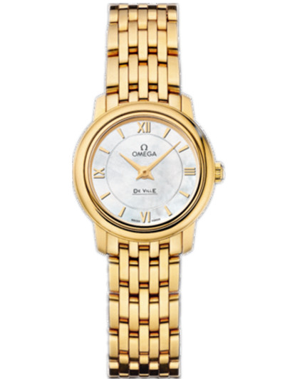 AAA 1:1 Replica Omega-De-Ville-Series Ladies Watches Mother Of Pearl Dial Quartz 24.4MM 424.50.24.60.05.001 Watch