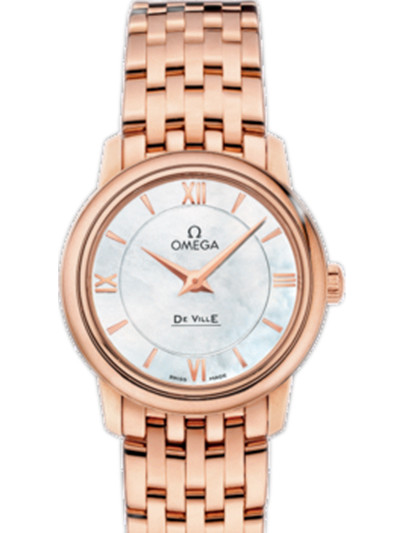 AAA 1:1 Replica Omega-De-Ville-Series Ladies Watches Mother Of Pearl Dial Quartz 27.4MM 424.50.27.60.05.002 Watch
