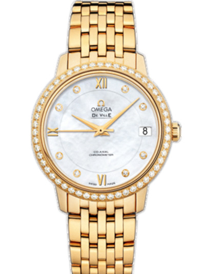 AAA 1:1 Replica Omega-De-Ville-Series Ladies Watches Mother Of Pearl Dial Automatic Self-wind 32.7MM 424.55.33.20.55.001 Watch