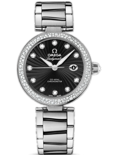 AAA 1:1 Replica Omega-De-Ville-Series Ladies Watches Black Dial Automatic Self-wind 34MM 425.35.34.20.51.001 Watch