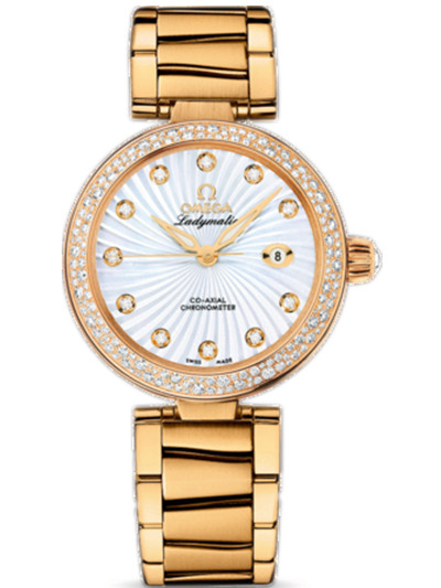 AAA 1:1 Replica Omega-De-Ville-Series Ladies Watches Mother Of Pearl Dial Automatic Self-wind 34MM 425.63.34.20.55.002 Watch
