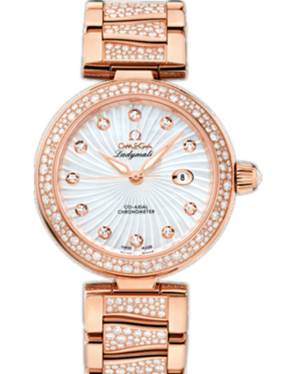 AAA 1:1 Replica Omega-De-Ville-Series Ladies Watches Mother Of Pearl Dial Automatic Self-wind 34MM 425.65.34.20.55.005 Watch