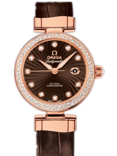 AAA 1:1 Replica Omega-De-Ville-Series Ladies Watches Brown Dial Automatic Self-wind 34MM 425.68.34.20.63.001 Watch