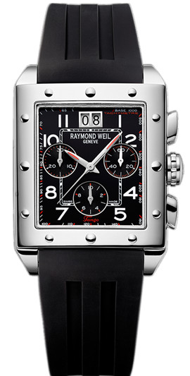 AAA 1:1 Replica Raymond-Weil-Tango Mens Watches Black Dial Quartz 34 x 46MM 48811-SR-05200 Watch