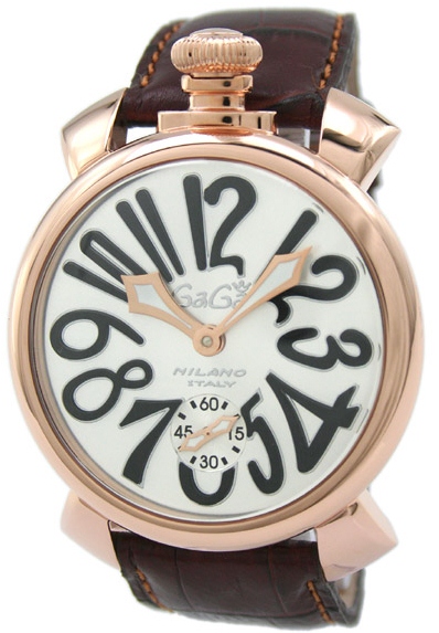 AAA 1:1 Replica GaGa-Milano-Manual-48mm Mens Watches White Dial Mechanical 48MM 5011.6.BR Watch