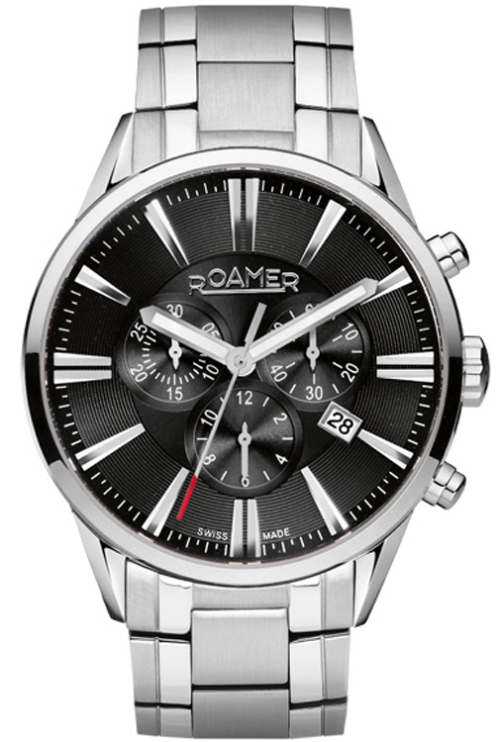 AAA 1:1 Replica Roamer-Of-Switzerland Mens Watches Black Dial Quartz 43MM 508837-41-55-50 Watch