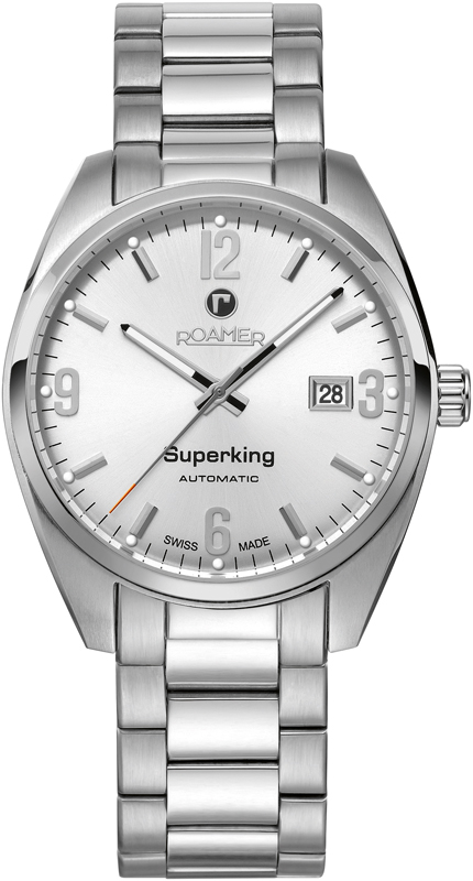 AAA 1:1 Replica Roamer-of-Switzerland-Superking Mens Watches Silver Dial Automatic 40MM 550633-41-14-50 Watch
