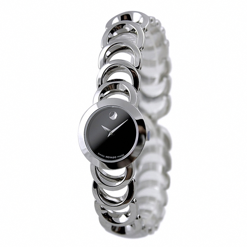 AAA 1:1 Replica Movado Ladies Watches Black Dial Swiss Quartz 22MM 606248 Watch