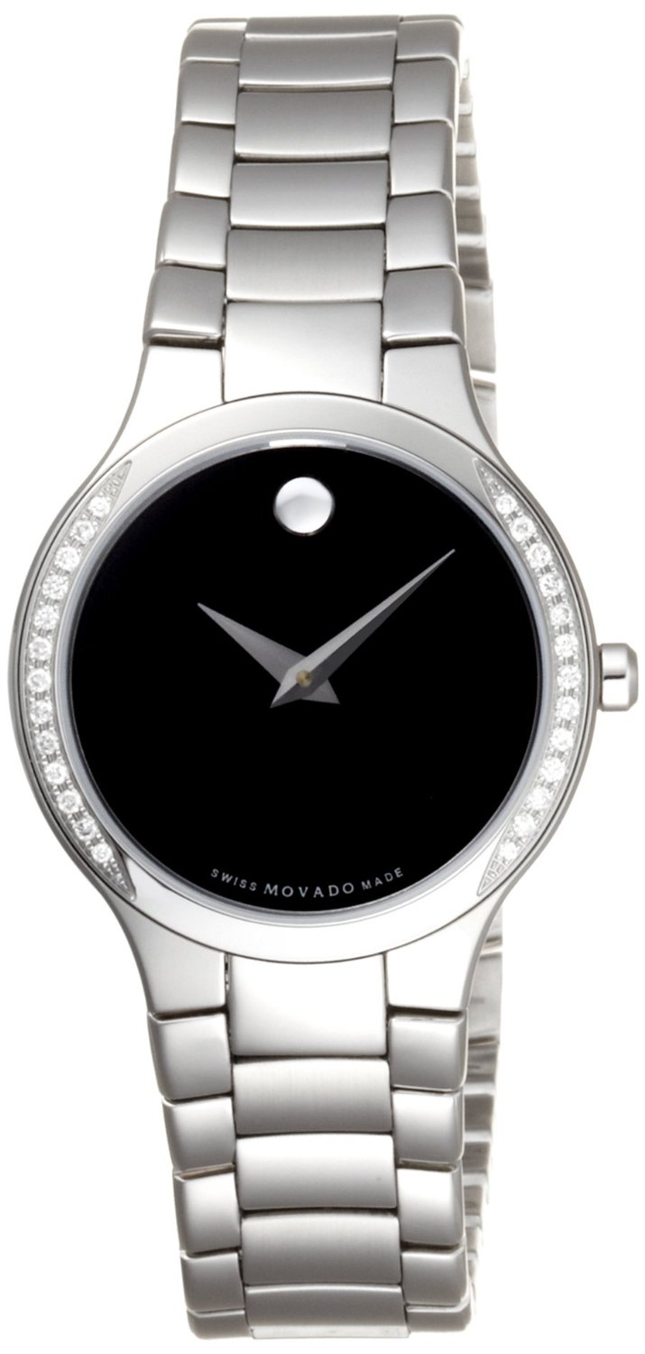 AAA 1:1 Replica Movado Ladies Watches Black Dial Swiss Quartz 26MM 606385 Watch