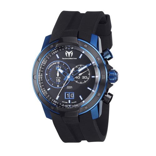 AAA 1:1 Replica Technomarine Mens Watches Black Dial Swiss Quartz 45MM 611004 Watch