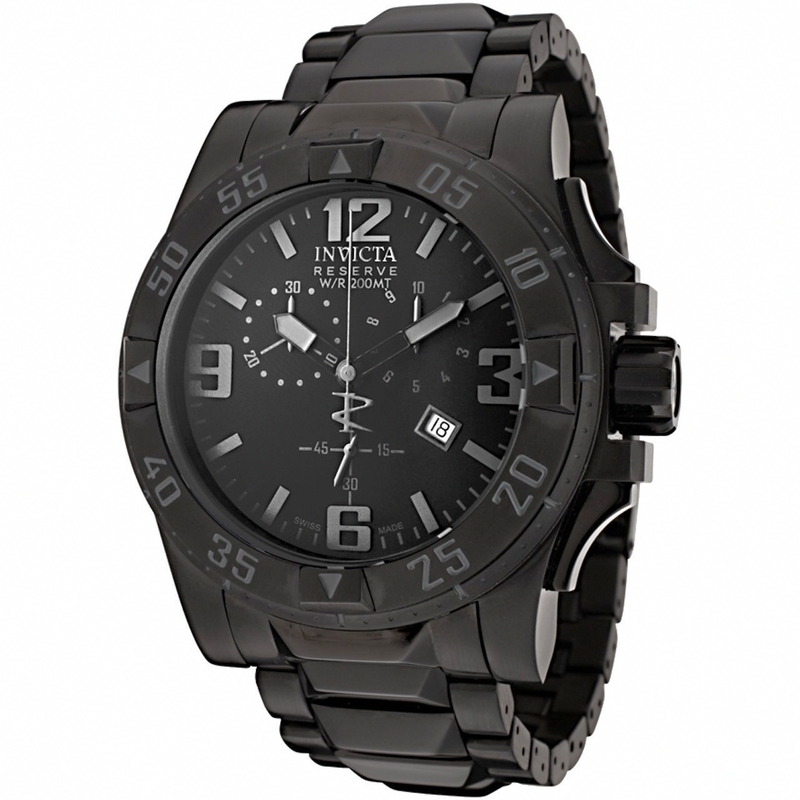 AAA 1:1 Replica Invicta Mens Watches Black Dial Swiss Quartz 50MM 6260 Watch