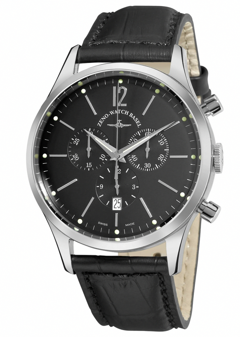 AAA 1:1 Replica Zeno Mens Watches Black Dial Quartz 45MM 6564Q-I1 Watch