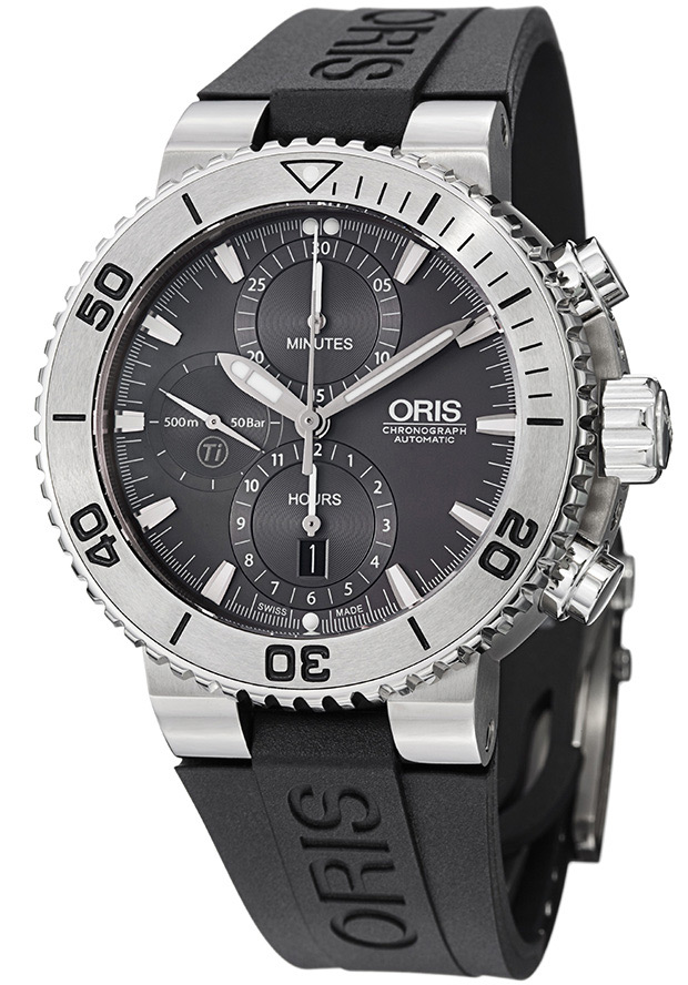 AAA 1:1 Replica Oris-Aquis-Titan-Chronograph Mens Watches Gray Dial Automatic 46MM 67476557253RS Watch