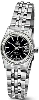 AAA 1:1 Replica Titoni-Cosmo-Queen Ladies Watches Black Dial Automatic ETA 2671 26.5MM 728S-311 Watch