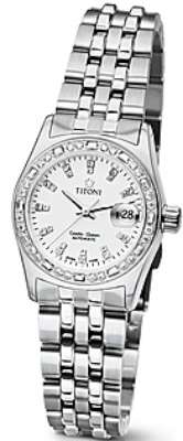 AAA 1:1 Replica Titoni-Cosmo-Queen Ladies Watches White Dial Automatic ETA 2671 26.5MM 728S-DB-307 Watch