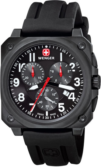 AAA 1:1 Replica Wenger-AeroGraph Mens Watches Black Dial Quartz 42MM 77010 Watch
