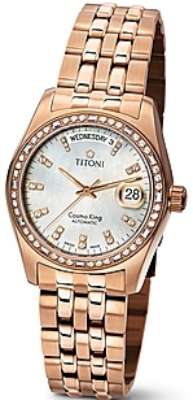 AAA 1:1 Replica Titoni-Cosmo-King Mens Watches Pearl Dial Automatic ETA 2834-2 38.5MM 787GR-DB-309 Watch