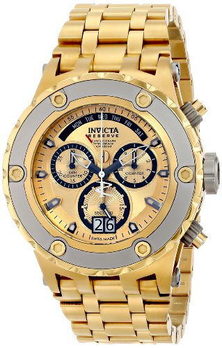 AAA 1:1 Replica Invicta Mens Watches Gold Dial Swiss Quartz 52MM 80489 Watch
