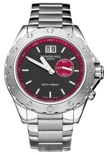 AAA 1:1 Replica Raymond-Weil Mens Watches Black Dial Quartz 44MM 8300-ST-20041 Watch