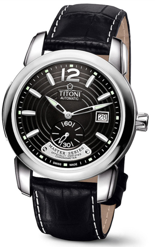 AAA 1:1 Replica Titoni-Master-Series Mens Watches Black Dial Automatic 40MM 83688S-ST-296 Watch