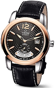 AAA 1:1 Replica Titoni-Master-Series Mens Watches Black Dial Automatic ETA 2895-1, Chronometer 40MM 83688SR-ST-296 Watch