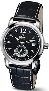 AAA 1:1 Replica Titoni-Master-Series Mens Watches Black Dial Automatic ETA 2895-1, Chronometer 38.2MM 83888S-ST-296 Watch