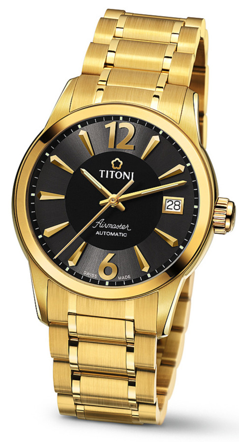 AAA 1:1 Replica Titoni-Airmaster Mens Watches Black Dial Automatic 37.8MM 83933G-324 Watch