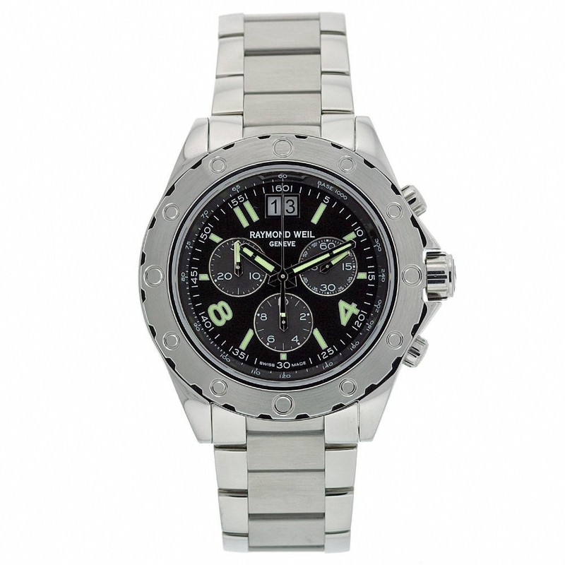 AAA 1:1 Replica Raymond-Weil-Sport Mens Watches Black Dial Swiss Quartz 43.5MM 8500-ST-05207 Watch