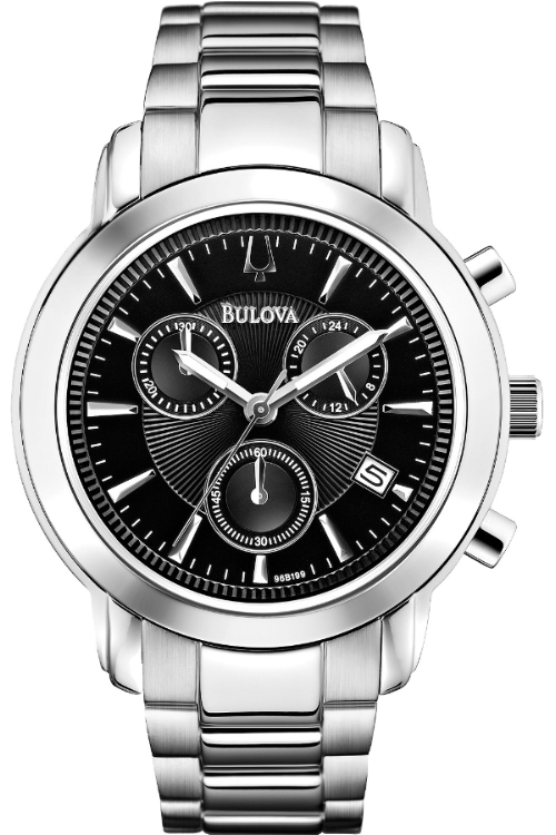 AAA 1:1 Replica Bulova Mens Watches Black Dial Quartz 41MM 96B199 Watch