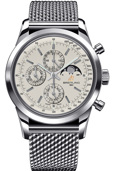 AAA 1:1 Replica Breitling-Transocean Mens Watches Silver Dial Automatic 43MM A1931012/G750-SS Watch