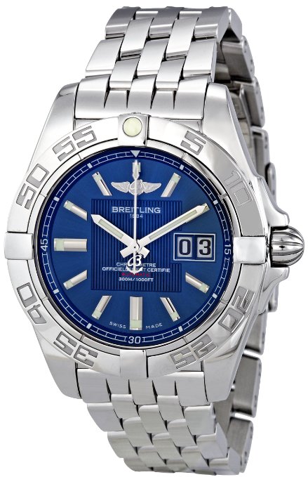 AAA 1:1 Replica Breitling-Galactic Mens Watches Blue Dial Automatic 41MM A49350L2/C806-SS Watch