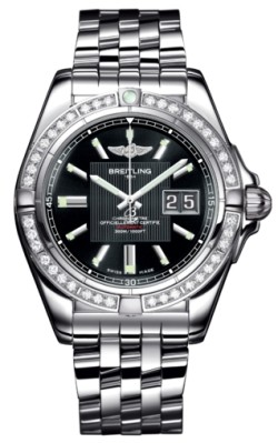AAA 1:1 Replica Breitling-Galactic Mens Watches Black Dial Automatic 41MM A49350LA/BA07-SS Watch