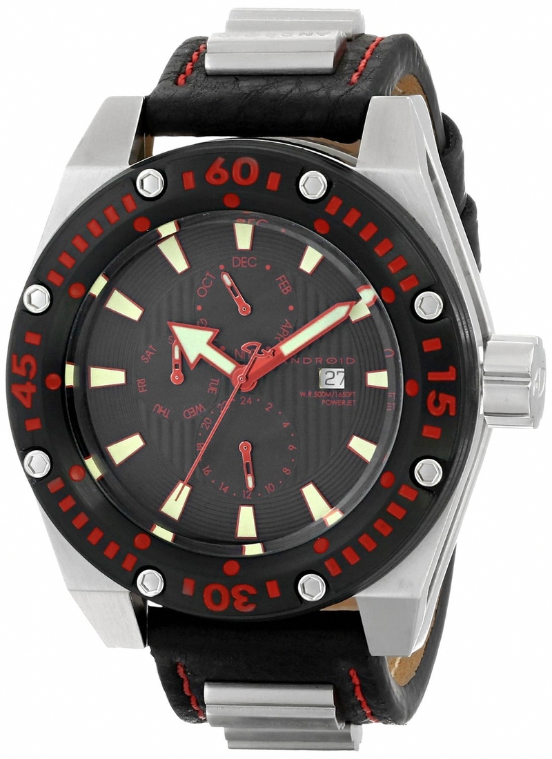 AAA 1:1 Replica Android Mens Watches Black Dial Quartz 50MM AD673BR Watch