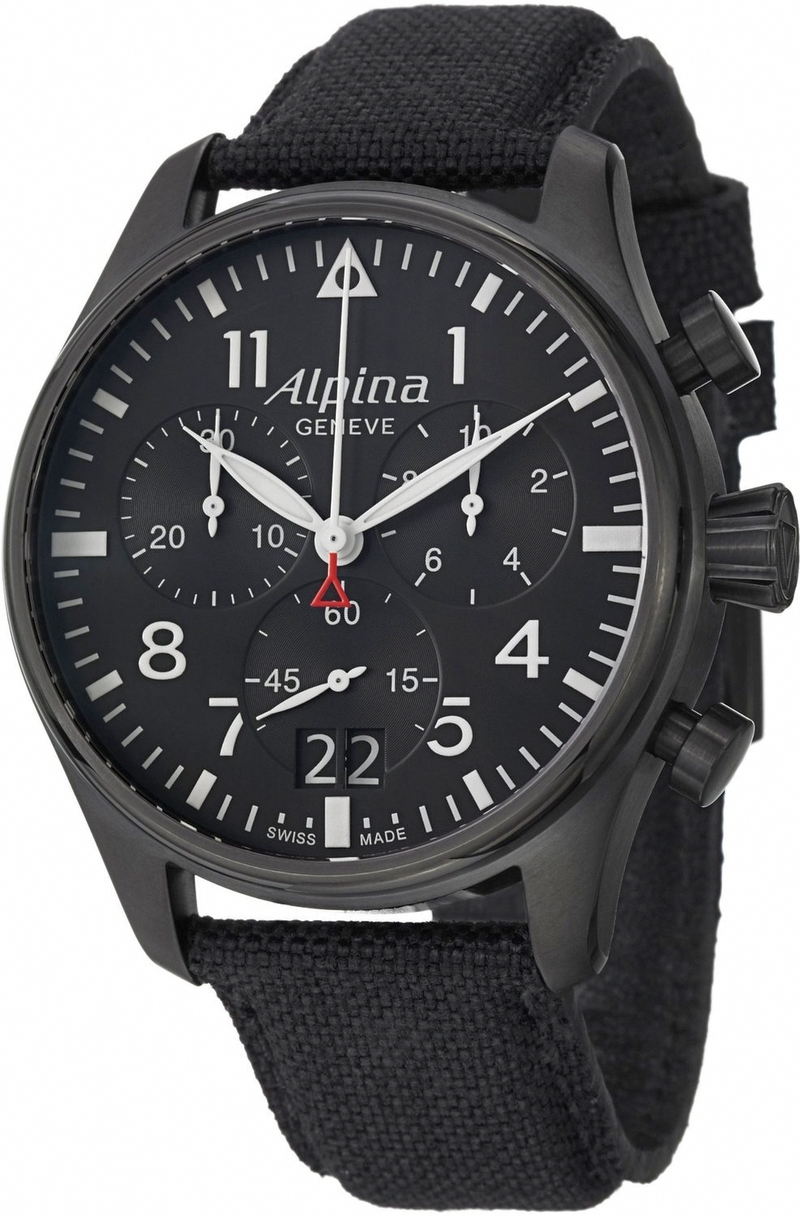 AAA 1:1 Replica Alpina-Startimer-Pilot Mens Watches Black Dial Quartz 44MM AL-372B4FBS6 Watch