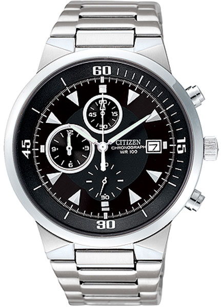 AAA 1:1 Replica Citizen--#39s-Chronograph Mens Watches Black Dial Quartz 41MM AN3370-57E Watch