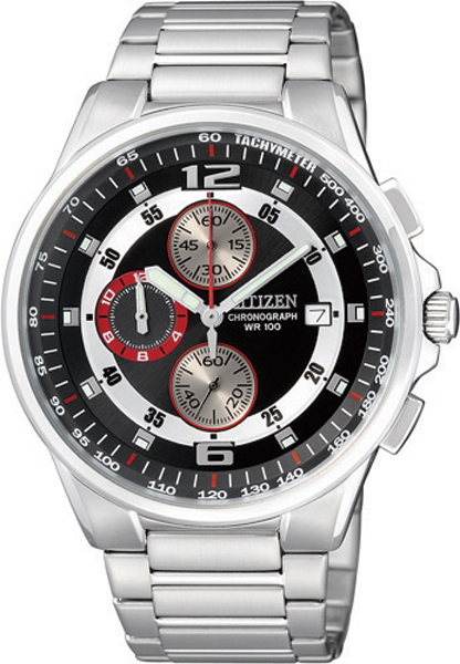 AAA 1:1 Replica Citizen--#39s-Chronograph Mens Watches Black Dial Japanese Quartz 44MM AN3380-53F Watch