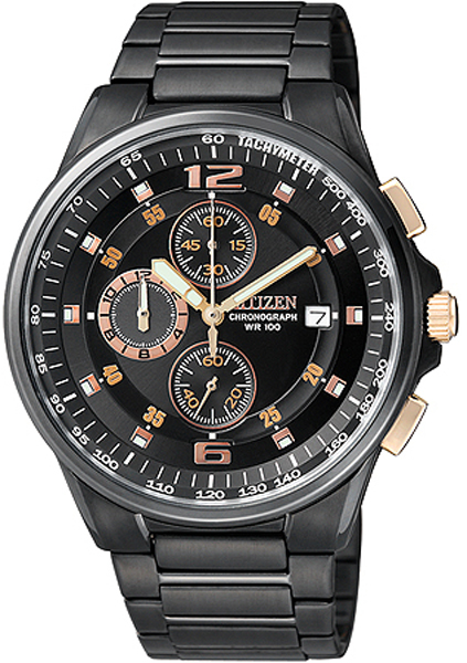 AAA 1:1 Replica Citizen--#39s-Chronograph Mens Watches Black Dial Japanese Quartz 44MM AN3389-59E Watch