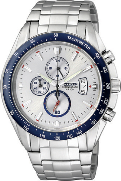 AAA 1:1 Replica Citizen--#39s-Chronograph Mens Watches Silver Dial Japanese Quartz 43MM AN4031-57A Watch